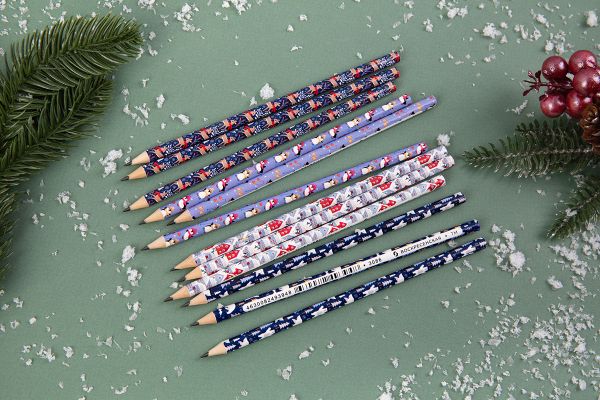 Карандаш чернографитный круглый заточенный ТМ (HB) 12 шт, 3087 Зимний олень, ВКФ PR-12Д