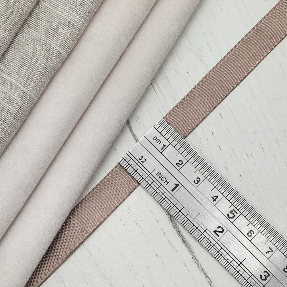 Лента репсовая (в рубчик) 12.0 мм, 075 серо-коричневый, уп.18,28 м