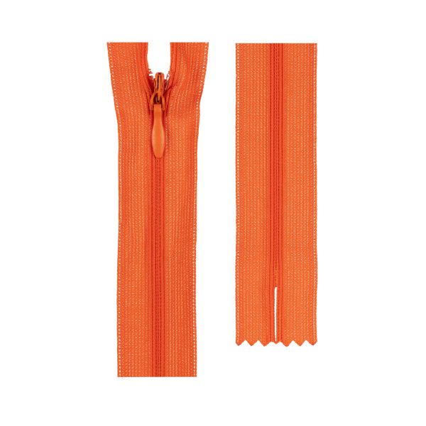 Молния потайная (скрытая) Т3 (3 мм) 1 зам., н/раз., 50 см, пластик, 154 я.оранжевый, G013P Gamma, 10 шт