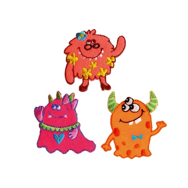 Термоаппликация самоклеящаяся/приутюживающаяся Монстр роз. 3 шт Prym