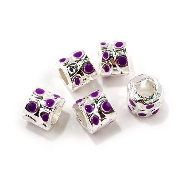 Бусины металл с эмалью 8х10 мм, №3 in ⌀5 мм, 10 шт, Tesoro