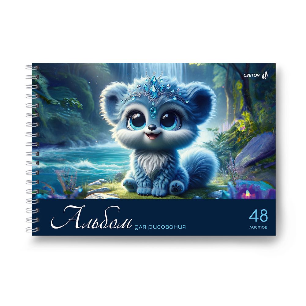 Альбом для рисования 100 г/м², A4 29.5х21 см, 5 шт на гребне 48 л, 01622 Ярко - синий мир, Светоч А234