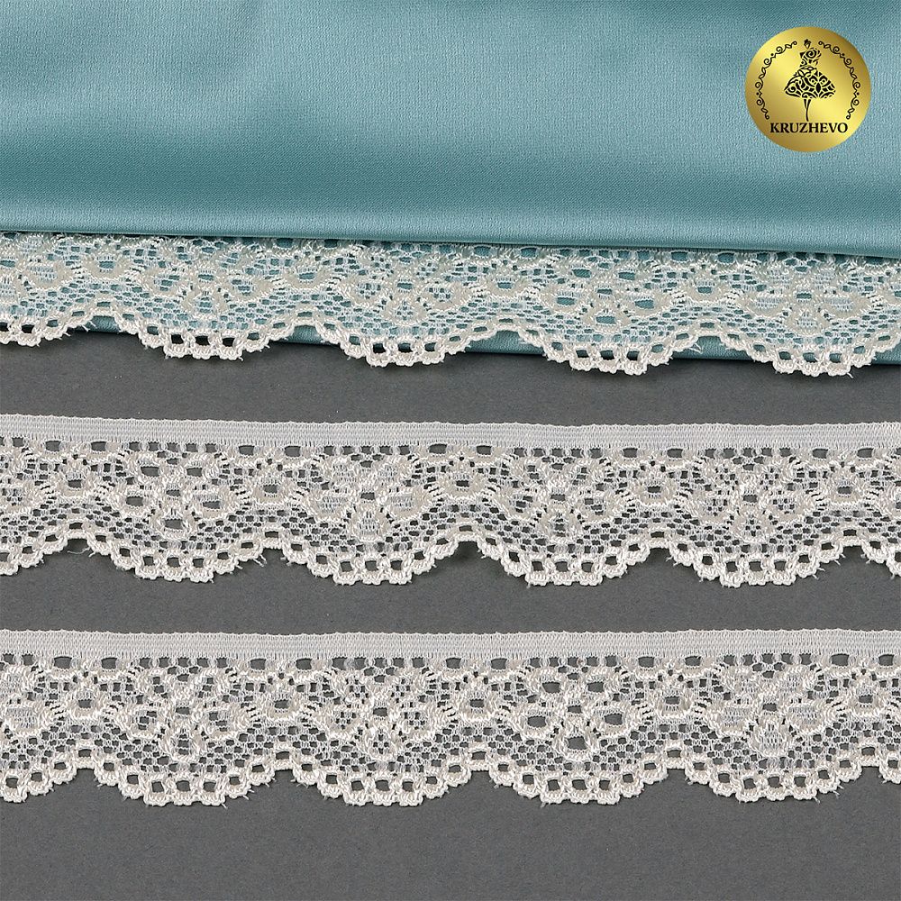 Кружево эластичное (стрейч) 25 мм / 5 метров, TBY.8032, цв.03 сумрачно-белый