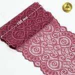 Кружево эластичное (стрейч) L1351 180мм цв.S256 Розовый рубин, 25 м, Kruzhevo