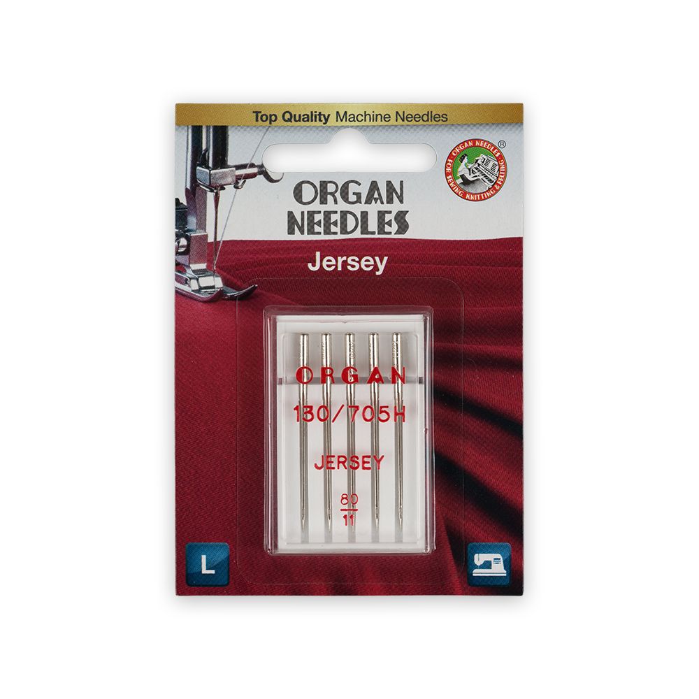 Иглы для бытовых швейных машин Organ для джерси, 5 шт, 5205080BL 80