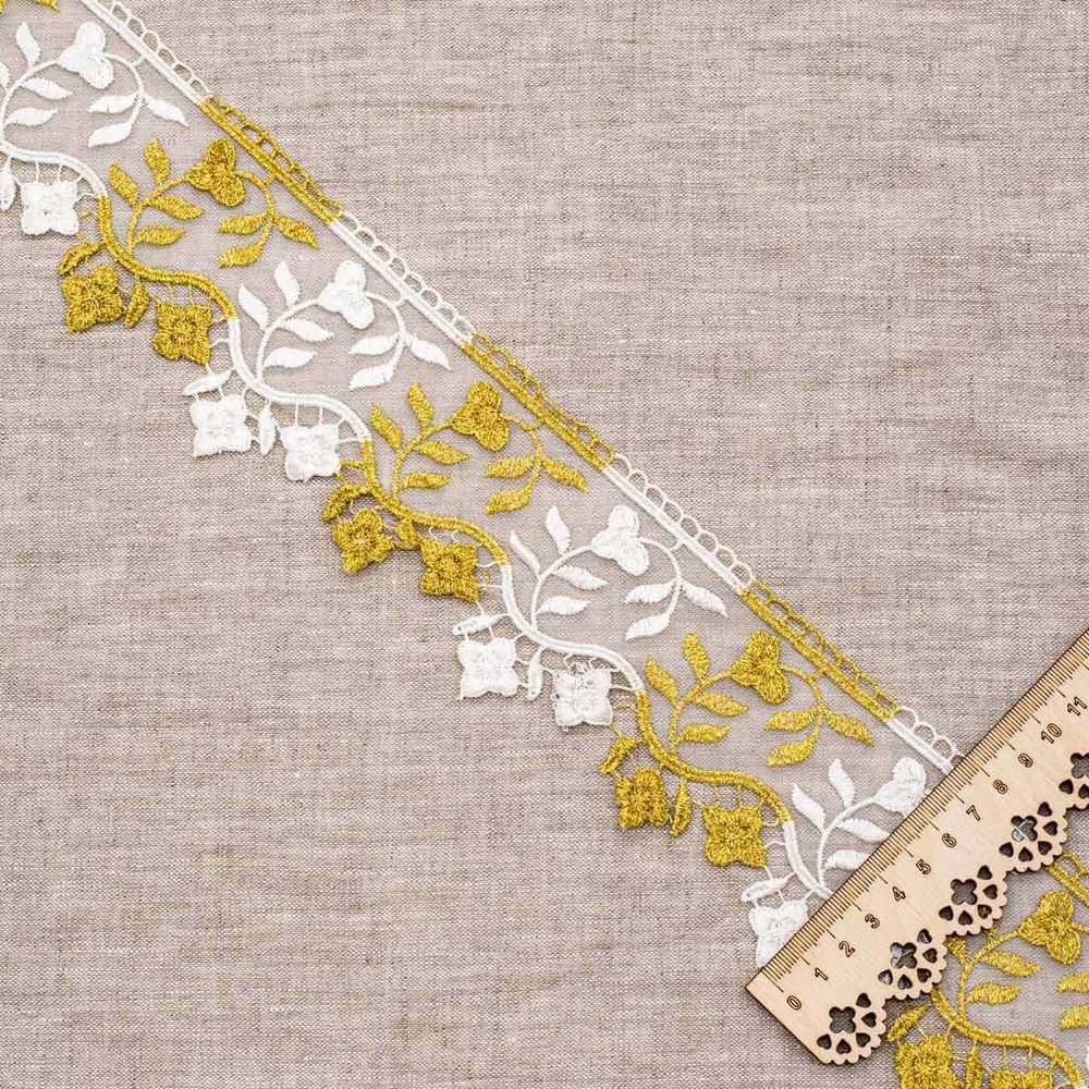 Кружево на сетке 80 мм, 3 метра (±4 см), 02