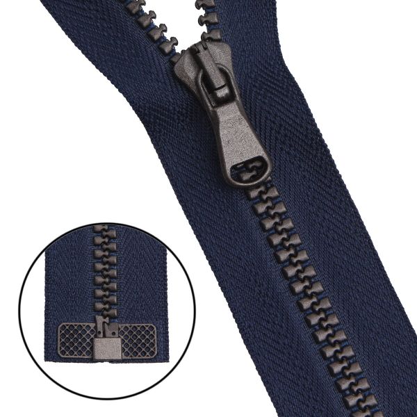 Молния трактор Arta Т6 (6 мм) 1 зам., разъем., 80 см, Noir, цв. 044 т.синий / 1000 брунит, уп.5 шт