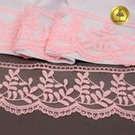 Кружево на сетке 85 мм, цв.R1815 розовый, уп.13.7м, Kruzhevo