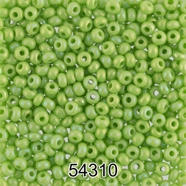 Бисер Preciosa 10/0 (2.3 мм), 500 г, 54310 (Ф063) салатовый/меланж