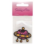 Термоаппликация "Розово-оранжевое НЛО", 5.0х4.4см