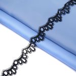 Кружево гипюр (плетёное) 30 мм / 13.7 метров, черный, 3AR1414