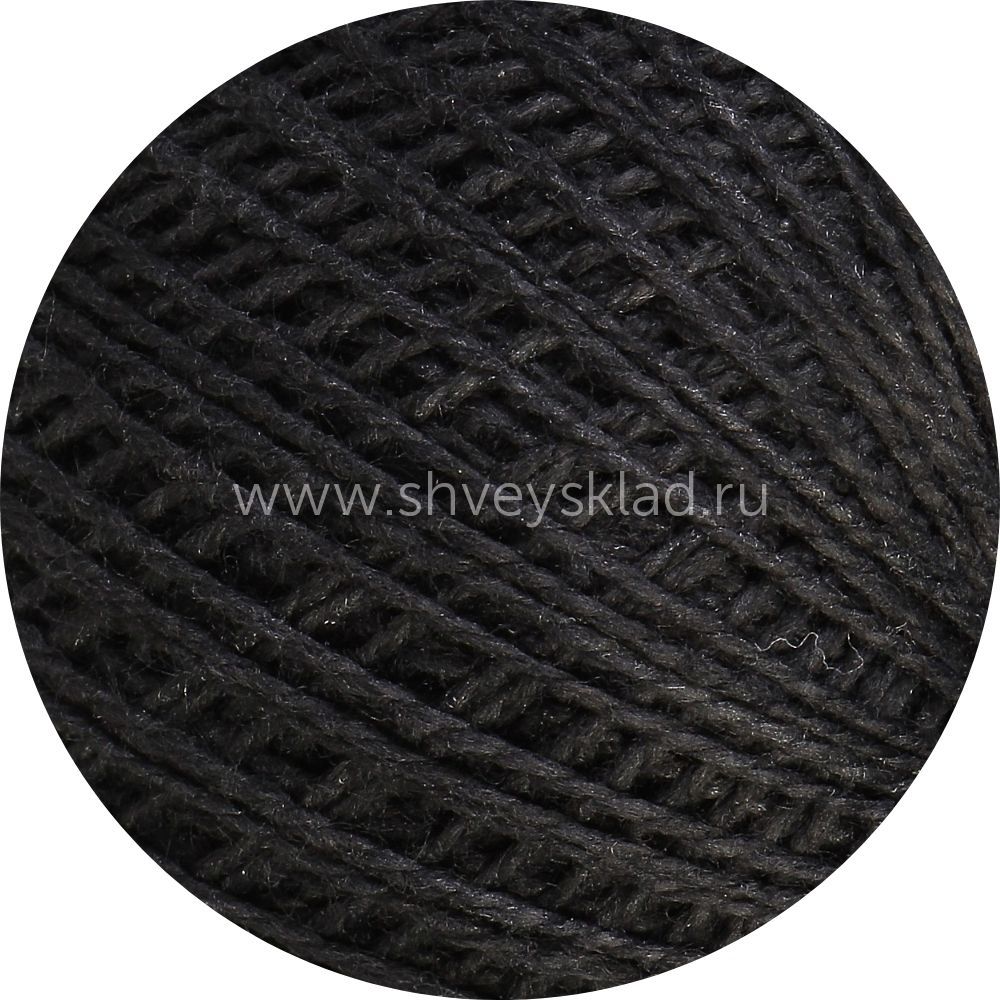 Пряжа ПНК им.Кирова Флокс / уп.20 мот. по 25 г, 150м, 4305 черный