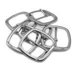 Пряжка ременная металл 40 мм, никель, 6 шт