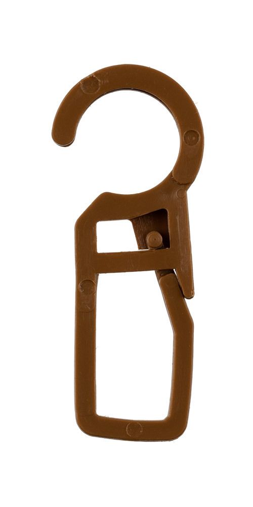 Крючок шторный с замком, 100 шт, коричневый, Gamma