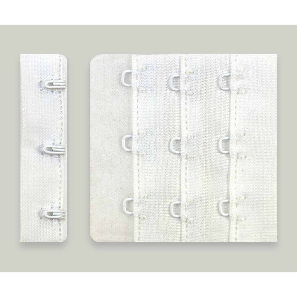 Застежки для бюстгальтера текстильные 3х3, 57 мм, 25 шт, 001 белый, Arta