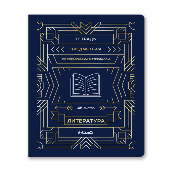 Тетрадь со справочным материалом Линия успеха, софт тач ламинация + тиснение фольгой, A5+ 48 л. на скобе 65 г/м², белизна 100%, 10 шт, линия, 000576 Литература, Светоч 48ТПСК5_126_2_2