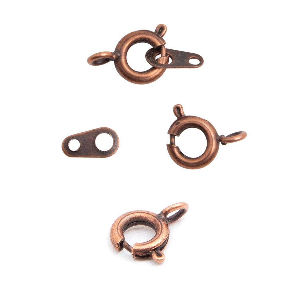 Замок для бус кольцо с ответной частью, 9 мм, 5 шт/упак, Astra&Craft (медь), 4AR2041