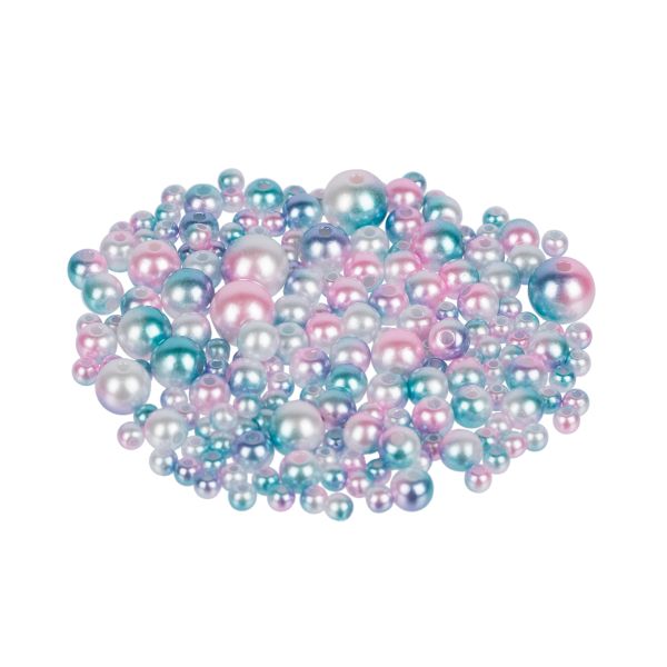 Бусины пластик ⌀4, 6, 8, 10 мм, 100±2 г, №01 ассорти, Zlatka PBBM-01