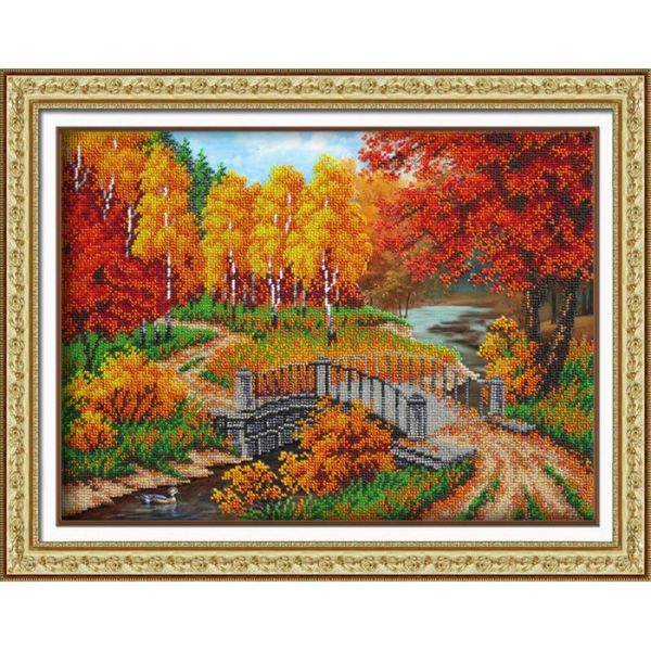 Набор для вышивания бисером Паутинка, Осенняя пора 38х28 см