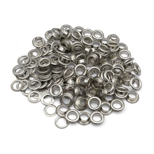 Люверсы металл ⌀_8.0 мм (внутр.), никель, 100 шт, BIG