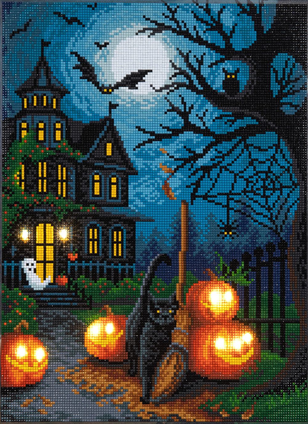 Алмазная (кристальная) мозаика Фрея ALDD-260, на подрамнике Хэллоуин (со светодиодами), 30х40 см