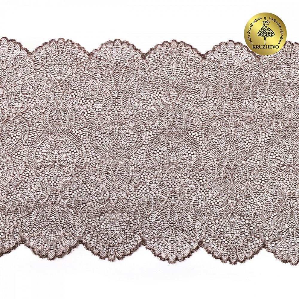 Кружево бельевое эластичное 240 мм / 25 м, TY.40992, цв.бежевый, Kruzhevo
