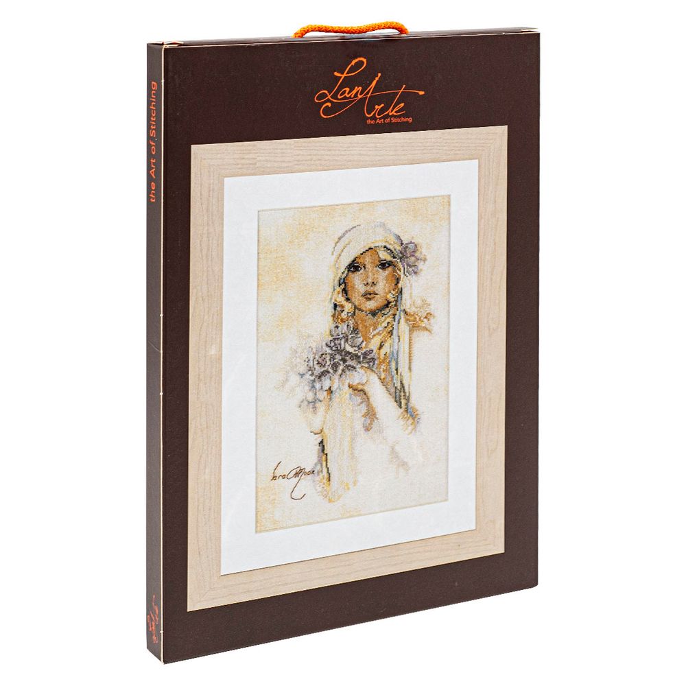 Набор для вышивания нитками Lanarte, Сара Мун Лиловый Цветок 20х30см