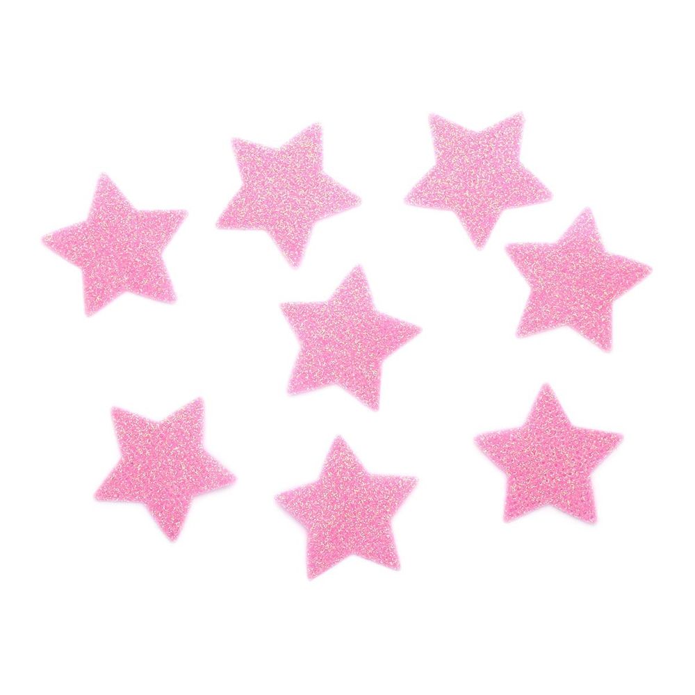 Набор декоративных элементов из ткани Звездочки 35х0,5мм 8 шт (св.розовый), 28655