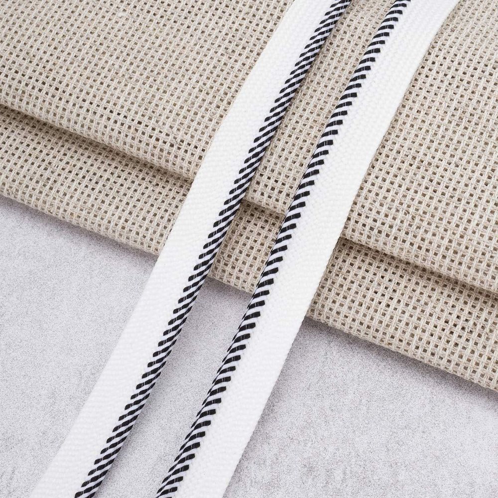 Кант декоративный 11 мм / 27.43 метра, белый/черный, 3Al307