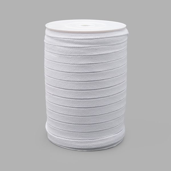 Шнур плоский плетеный х/б ⌀15.0 мм / 75 метров, (ГР) 01 белый, 07-4300