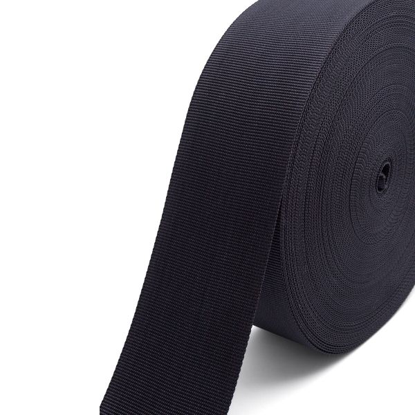 Стропа (ременная лента) 60 мм, 30 м, толщ. 1.0 мм, [37.9 г/пог.м], 100% п/э, 005 черный