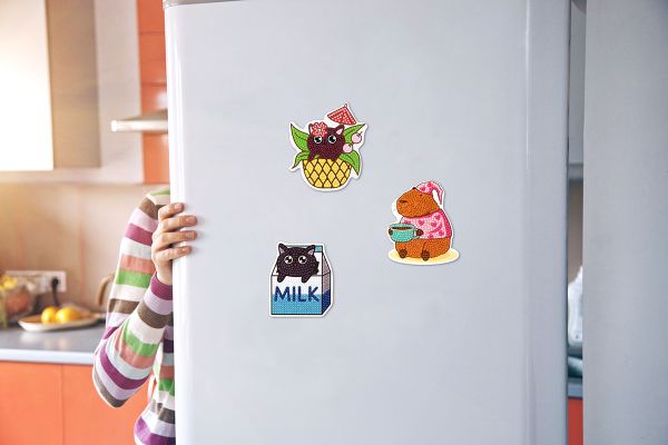 Алмазная (кристальная) мозаика Фрея ALVM-082, магнит ТропиКот, 9х10.5 см