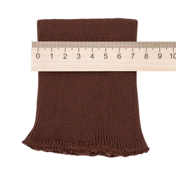 Манжеты трикотажные 8.0х9.5 см, 1 пара, средней плотности 14 кл, 1х1, средней плотности, 8098 коричневый