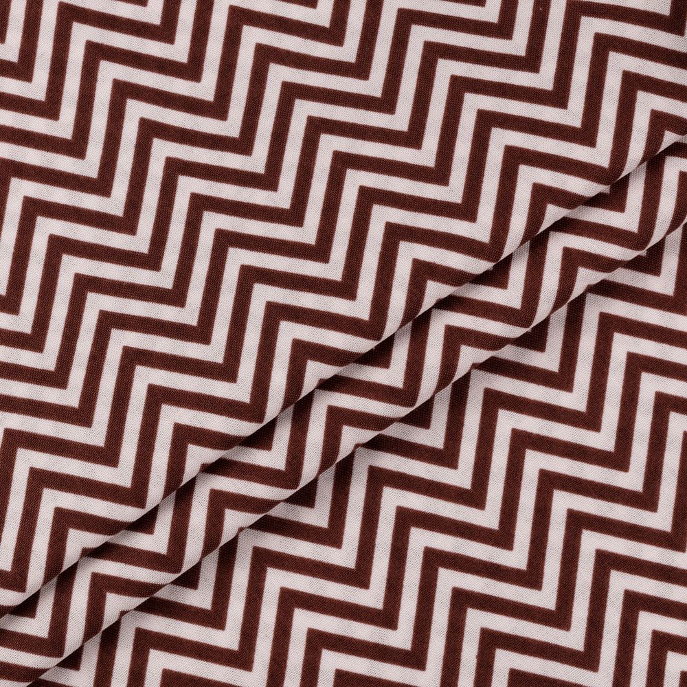 Ткань для пэчворка Peppy Бабушкин сундучок, рулон 112 см / 5 метров, БС-08 зигзаг коричневый, Peppy