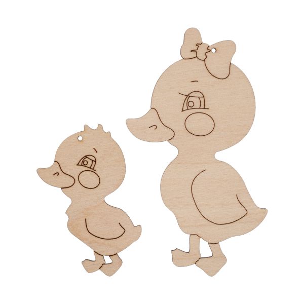 Заготовка из фанеры Подвеска, 0.3 см, Утята, 5.5х9см, 3.5х6см, ВД-1164 Mr.Carving
