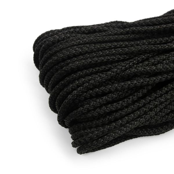 Шнур полипропилен круглый вязаный ⌀6.0 мм / 100 метров, 6-02 черный