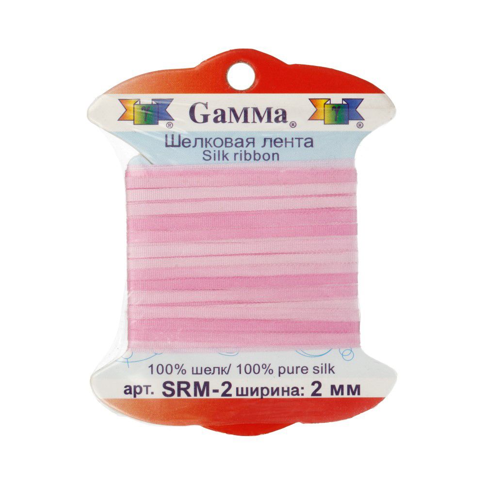 Лента (тесьма) шелковая 2.0 мм / 9.1±0.5 метров, M003 бл.розовый/сиреневый, Gamma SRM-2 Лента (тесьма) шелковая 2.0 мм / 9.1±0.5 метров, M003 бл.розовый/сиреневый, Gamma SRM-2