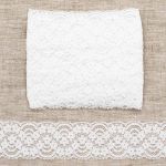 Кружево эластичное (стрейч) 52 мм, 5 м, ±4 см, белый