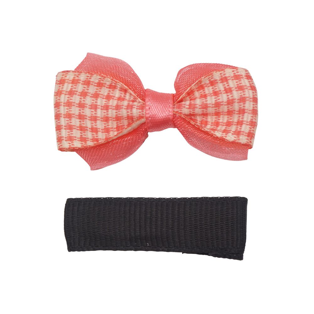 Набор Б-003 мини бантик+заколка 36мм/35мм (розовый/черный) 29354