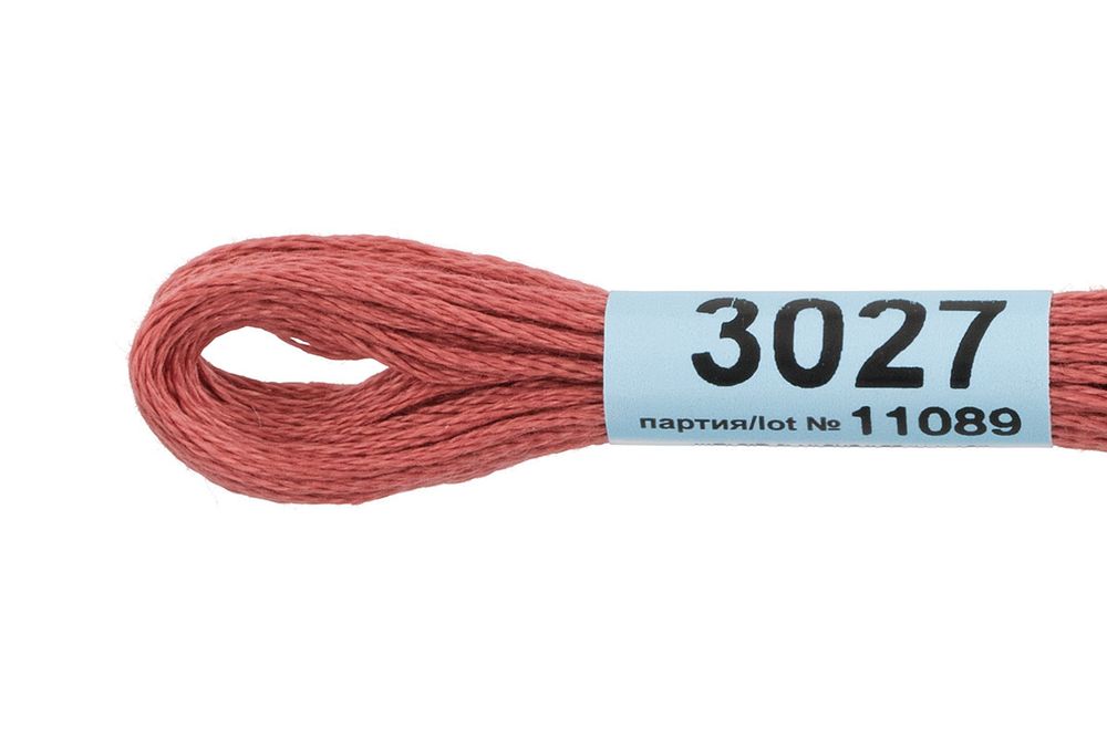 Мулине Gamma 100% хлопок, цв.3027 св.терракот, 24 мотка по 8 метров