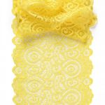 Кружево бельевое эластичное 180 мм / 3 м, TBY.L1351, цв.желтый, Kruzhevo