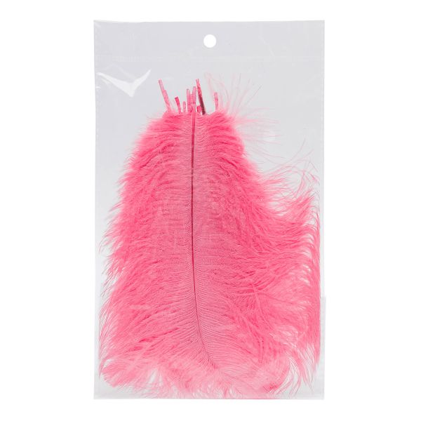 Перья страуса декоративные 20-25см, 10 шт в упак, лососевый