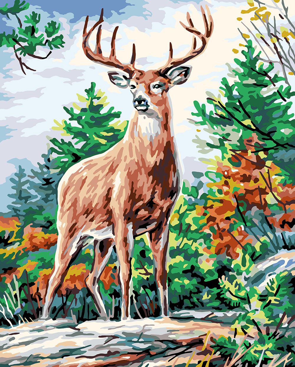 Картина по номерам Фрея PNB/PLC-283, Великолепный олень, (цветной холст) 50х40 см