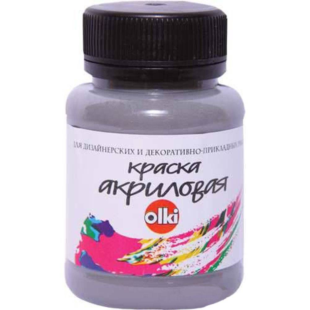 Краска акриловая для дизайна Olki, 100 мл, серый