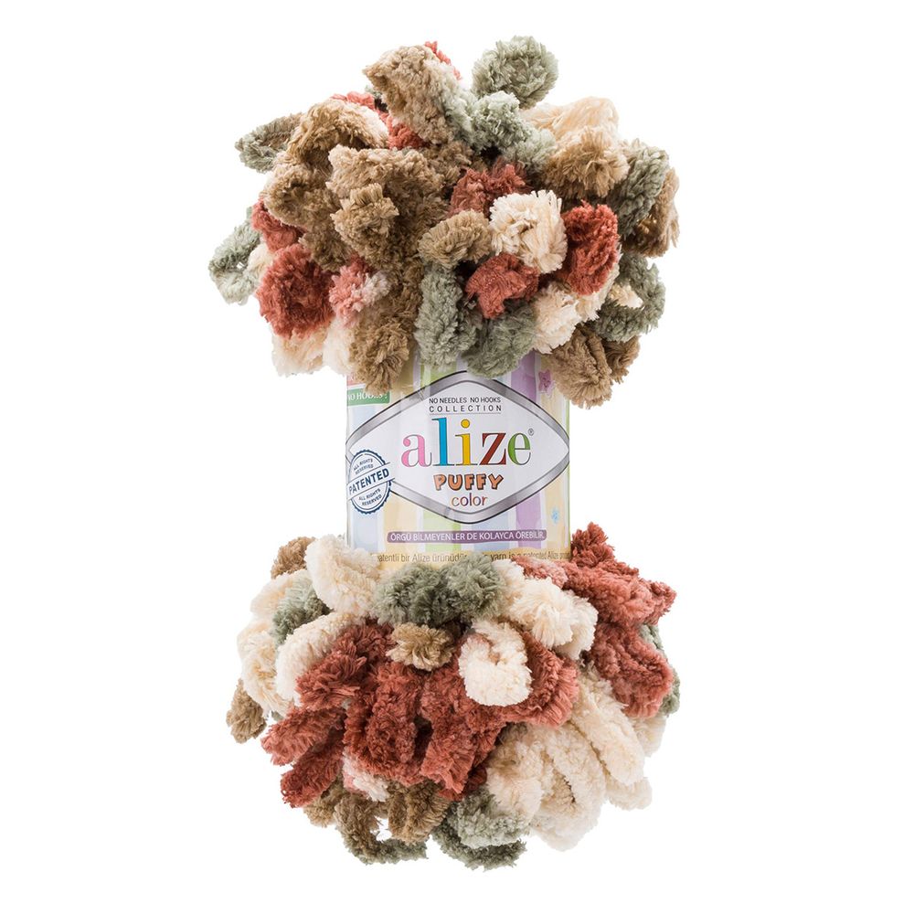 Пряжа Alize (Ализе) Puffy Color / уп.5 мот. по 100 г, 9м, 6039 секционный