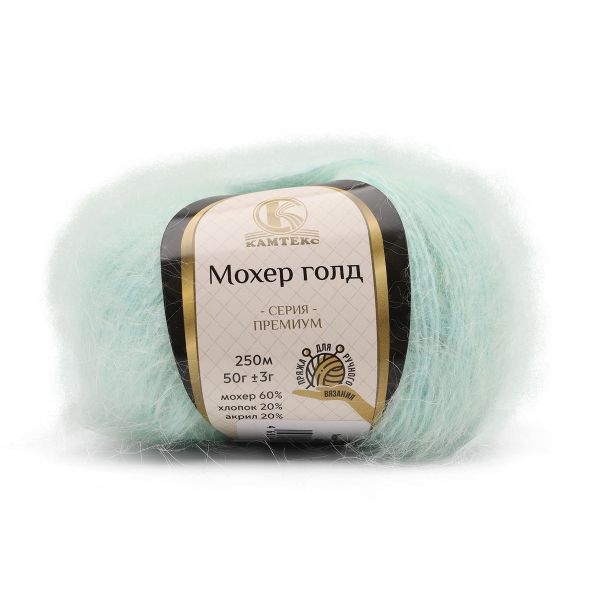 Пряжа Камтекс Мохер Голд / уп.10 мот. по 50 г, 250м, 025 мята