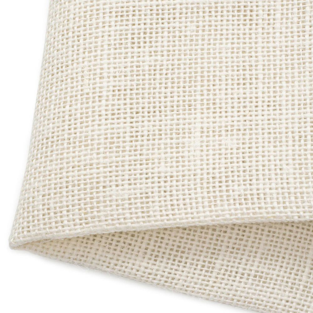 Ткань для рукоделия рогожка 100% лен 48х45см, белый