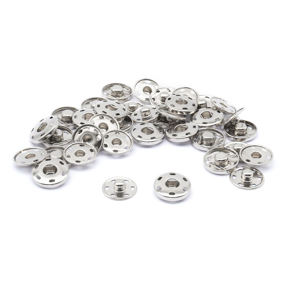 Кнопка пришивная металл ⌀19.0 мм (никель), 20 шт