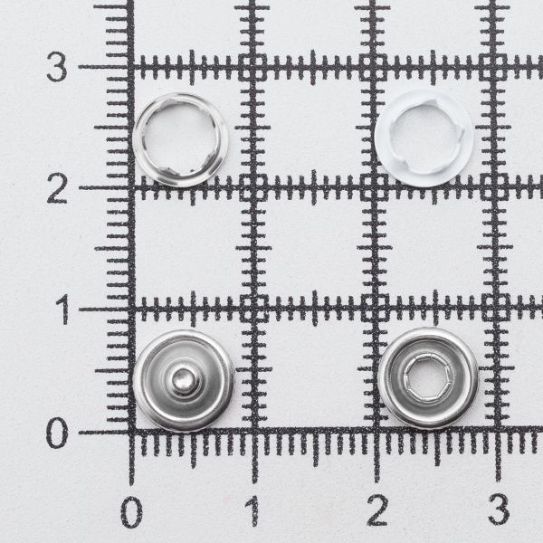 Кнопка рубашечная (джерси) открытая ⌀7.8 мм, ≈1440 шт, МЕТАЛЛ, эмаль, цв.101 белый матовый, NEW STAR