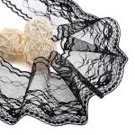 Кружево на сетке 85 мм, черный, 13.71 м